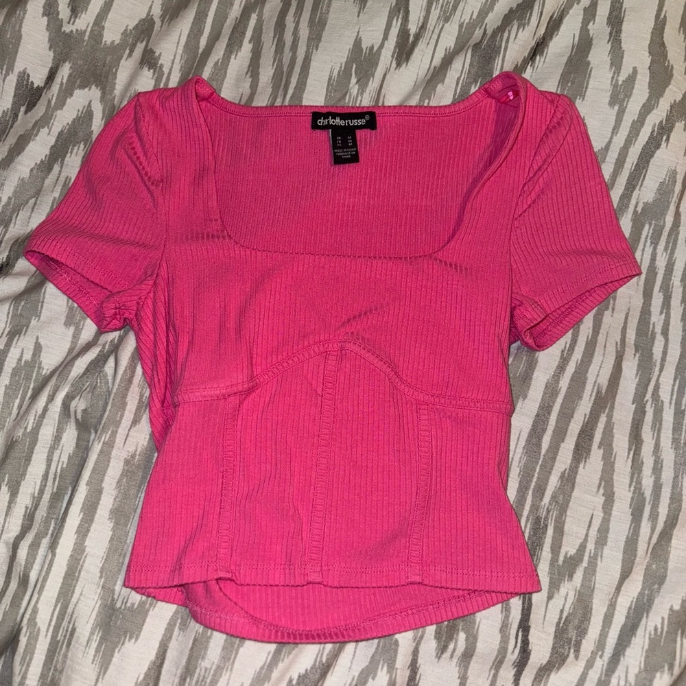 Pink Charlotte Russe women’s crop top
